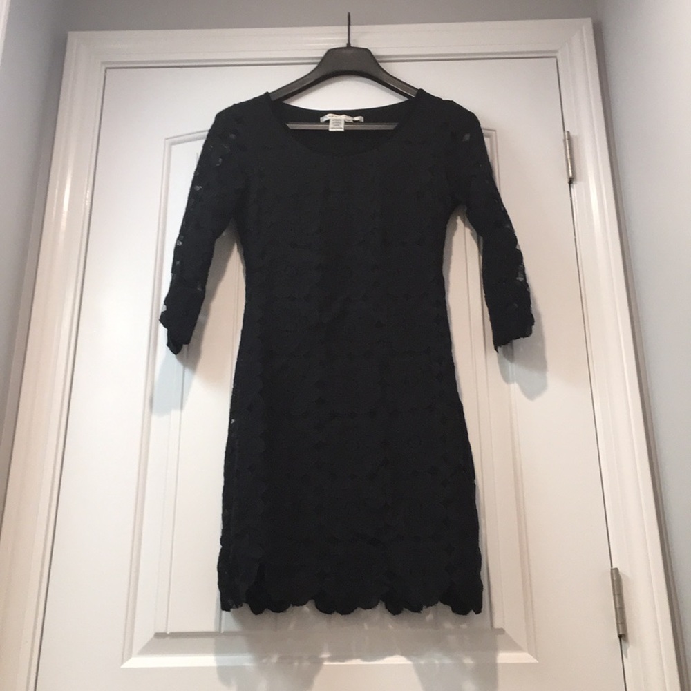 Max Studio Little Black Lace Mini-Dress